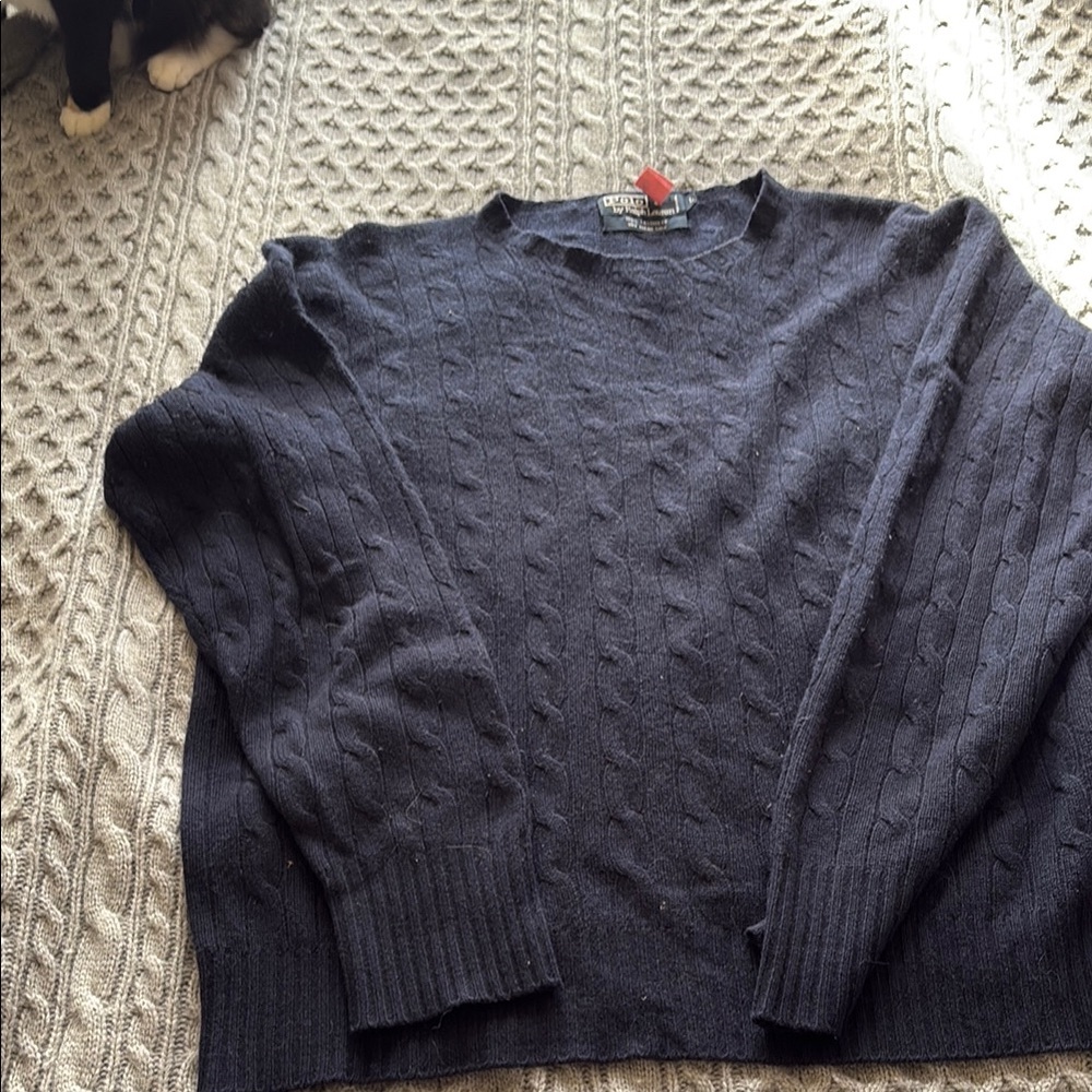 Polo by Ralph Lauren Blue Cashmere Crewneck Sweater